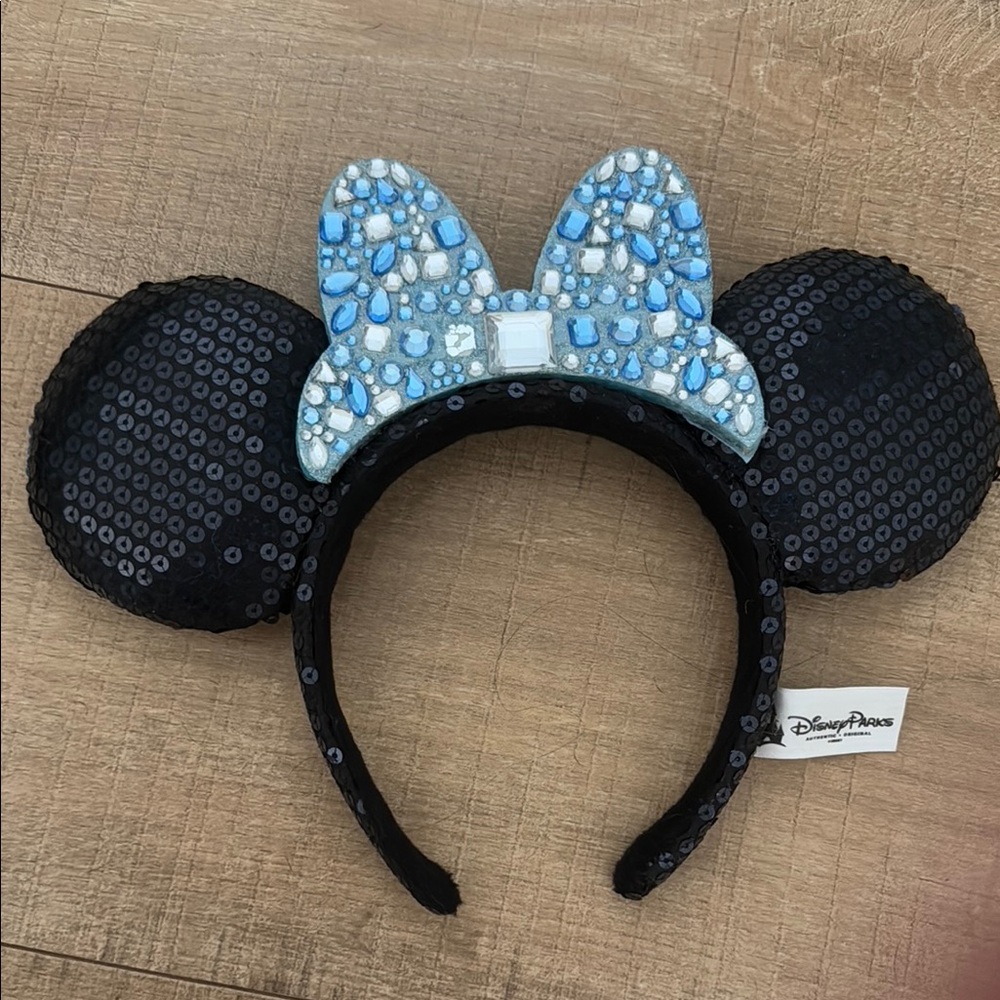 Disney Black and Blue Minnie Mouse Hairband 50th Disneyland Park anniversary